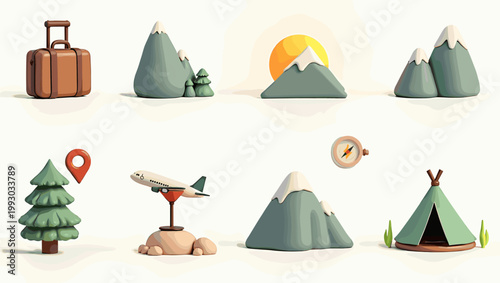 A charming, cartoon-style evergreen tree evokes feelings of peace and tranquility. Ideal for use in children's illustrations, seasonal designs, or a w