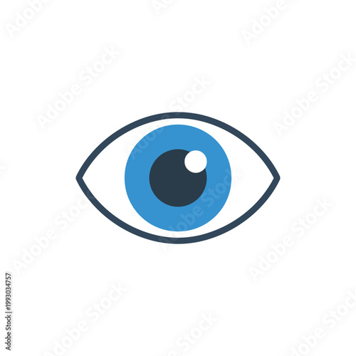 Free Download Simple eyeball icon with iris and pupil, clean flat vector vision anatomy design - GFXLoad