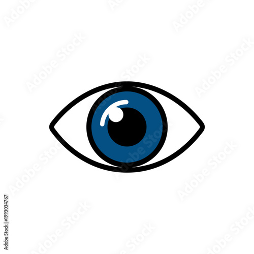 Free Download Simple eyeball icon with iris and pupil, clean flat vector vision anatomy design - GFXLoad