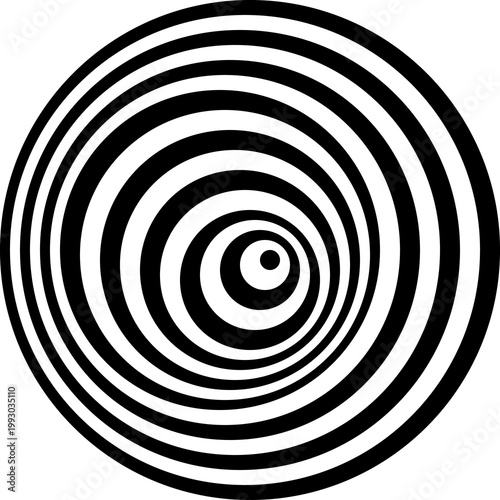 Monochrome circular vortex creates a hypnotic tunnel with deep perspective