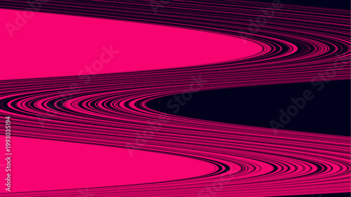 Abstract magenta and navy curved wave bands, vivid vector background with rhythmic motion and modern geometric contrast