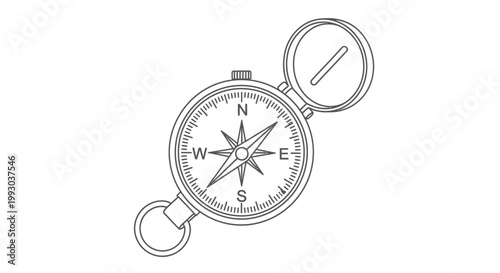 Detailed illustration of a compass.
