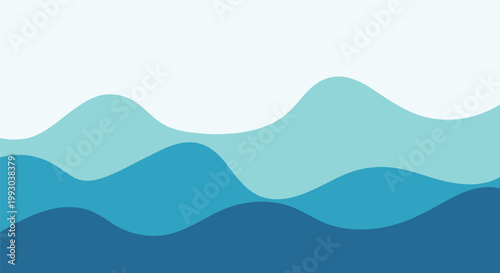 Abstract blue water waves background vector illustration plash day