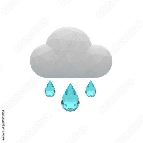 Geometric Rain Icon isolated on a transparent background