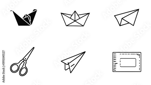 Crafting Paper Objects: A collection of meticulously crafted origami shapes and paper airplanes, demonstrating the art of paper folding and the creativity it inspires.