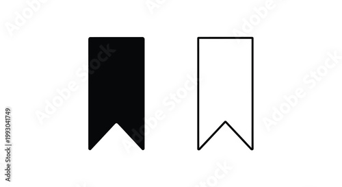 Free Download A simple illustration depicts two flag or ribbon icons one black and one white side by side - GFXLoad