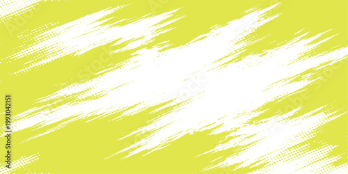 Abstract yellow green brush stroke background with rough paint texture and vibrant modern artistic design