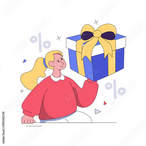 An illustration design of giving gift