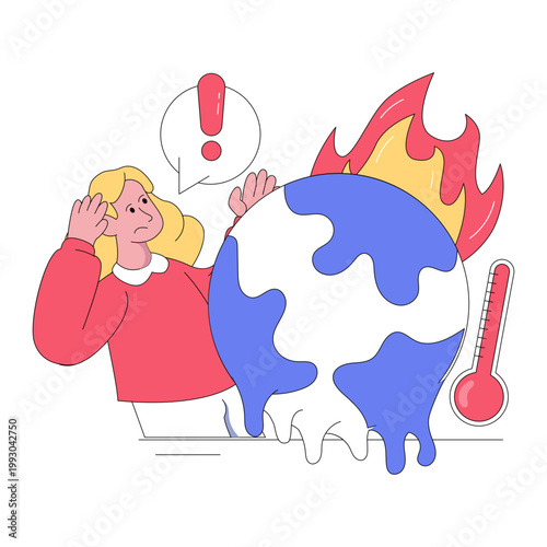 An illustration design of global warming 