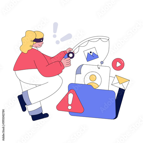 A unique design illustration of folder phishing 