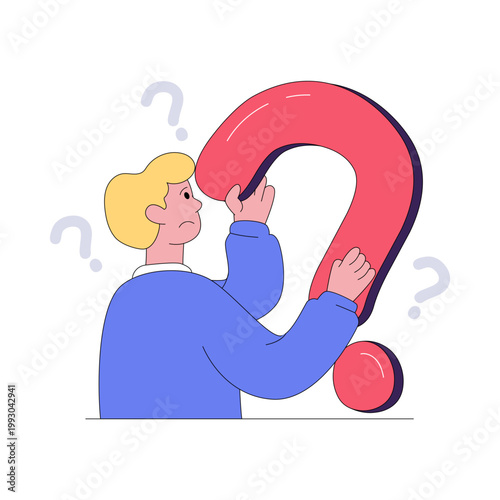 Trendy design illustration of confuse person 
