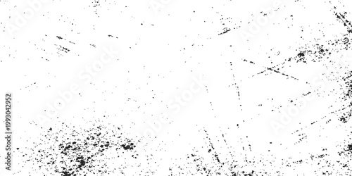 Abstract white grunge texture background with black splatter stains and distressed rough surface design
