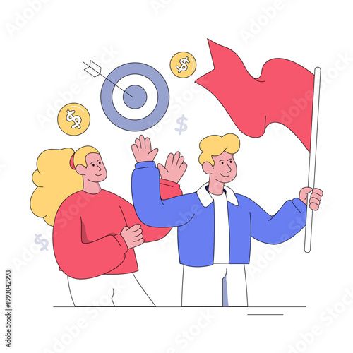 Trendy design illustration of financial target