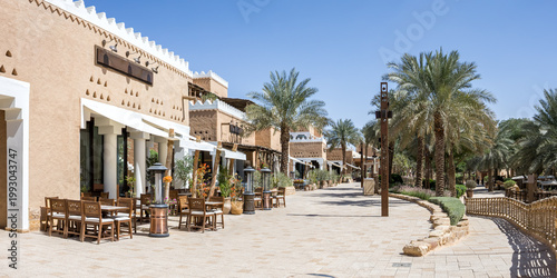 Cuadro en lienzo Riyadh restaurants at Al Bujairi terrace in the historic district of At-Turaif U
