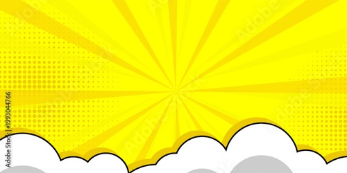 abstract comic background with zoom effect and cartoon cloud element. EPS 10