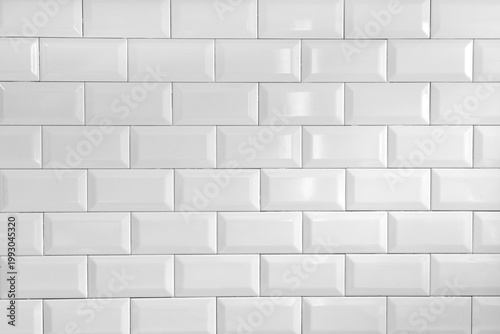 Картината върху платно White background with texture of small white tiles – clean shiny ceramic wall pa