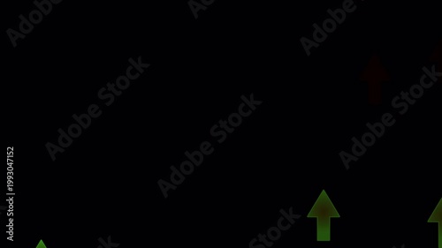 Up Arrow Growth Overlay Animation Transparent Alpha Channel Background Loop.