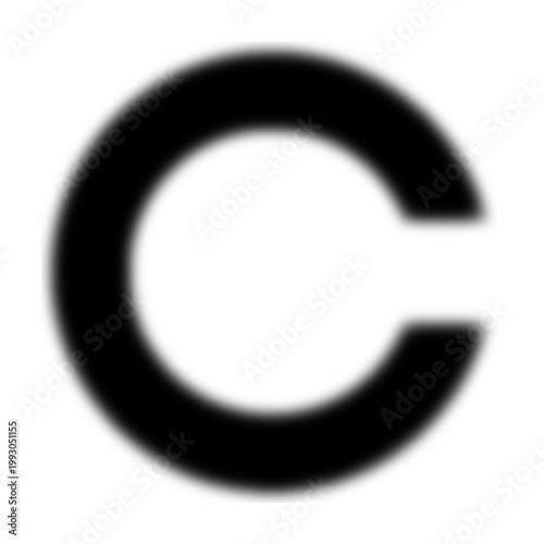 ぼやけたランドルト環のアイコン、視力低下のコンセプト