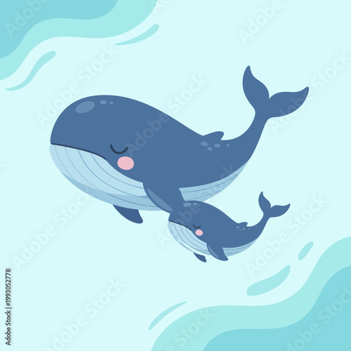 FLAT ILLUSTRATION OF AN ANIMAL AND ITS CHILDREN WHO ARE IN A MUTUALLY PROTECTIVE RELATIONSHIP WITH ONE ANOTHER