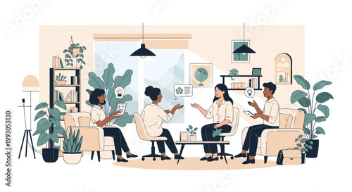 Group of People Gathering and Social Interaction Scene