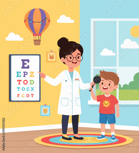 false illustration of a doctor providing services to a baby under 5 years old