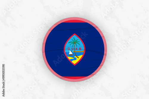 Guam Flag Circular Sticker Design, National Pride Decal.