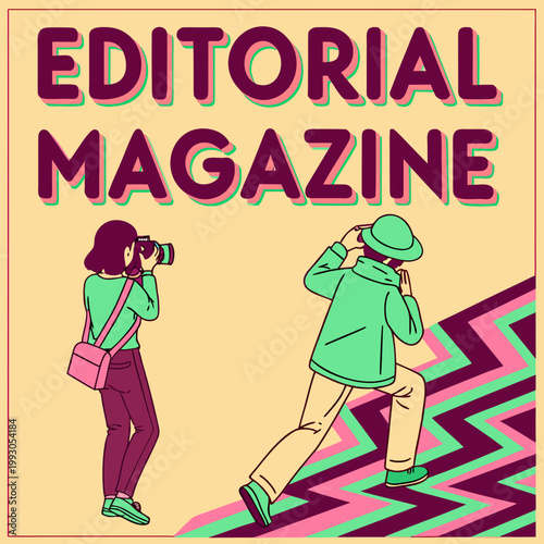 Photographer taking pictures for editorial magazine content with a journalist reporting news story editorial magazine photographer journalism reporting publication journalist reporter