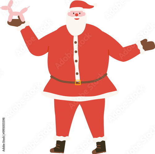 Santa Clause holding a balloon for Christmas