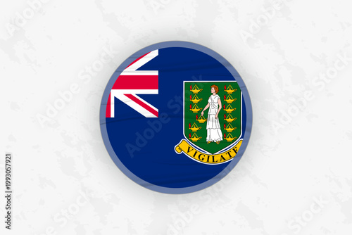 British Virgin Islands Flag Circular Sticker Design, National Pride Decal.
