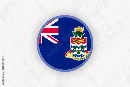 Cayman Islands Flag Circular Sticker Design, National Pride Decal.