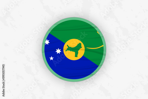 Christmas Island Flag Circular Sticker Design, National Pride Decal.