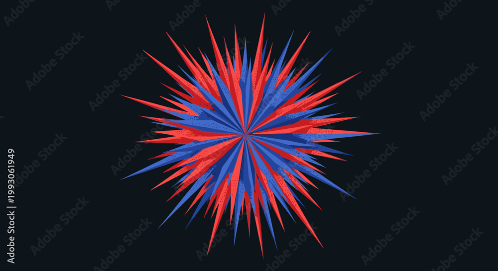 Obraz premium red burst light rays explosion circular design element