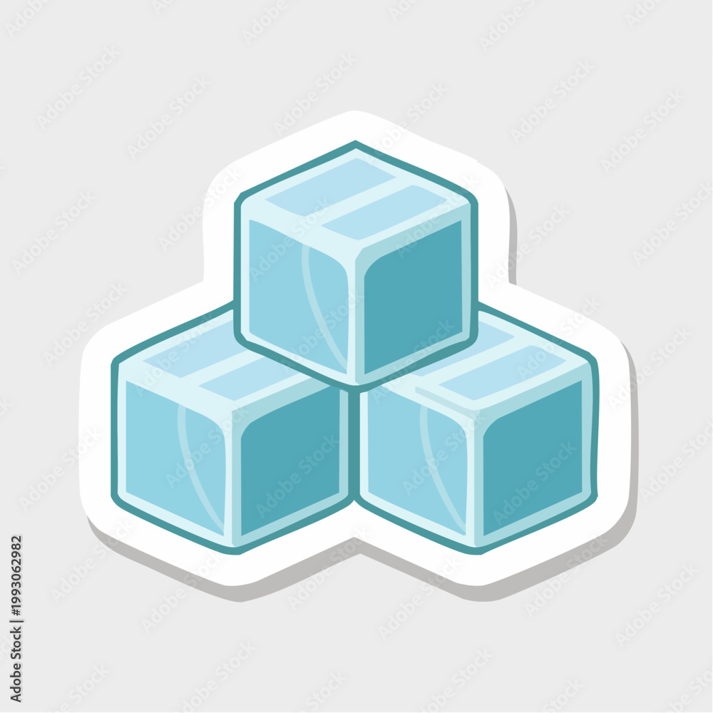Obraz premium Three ice cubes stacked in a pyramid shape