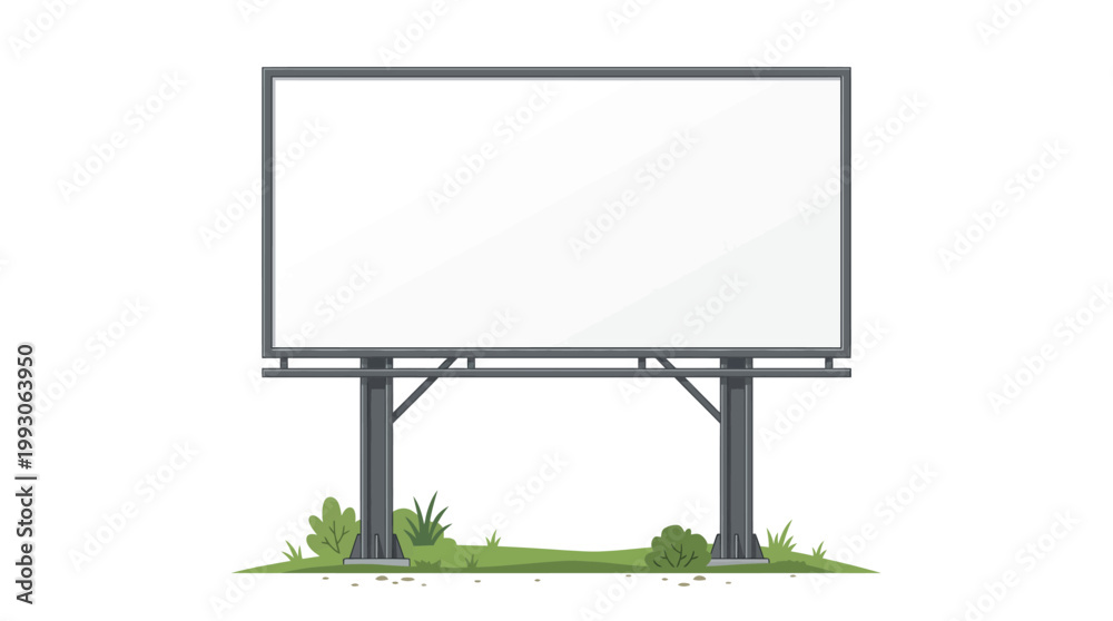 Obraz premium Triangular Three Sided Billboard Steel Structure Blank Panels