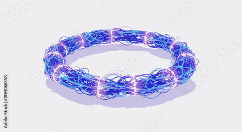 Abstract Glowing Ring of Light Particles - Digital Illustration