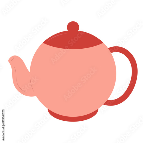 Minimalist Pink Teapot Vector Icon