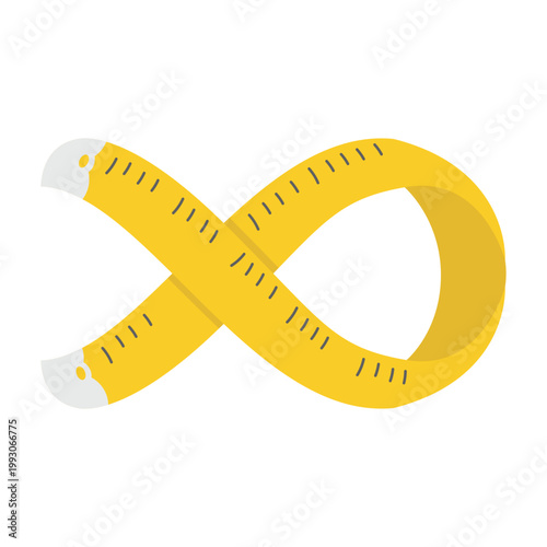 Yellow Measuring Tape Infinity Symbol