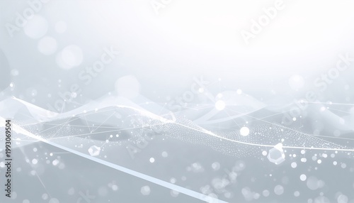 Winter Christmas forest scene with snow-covered tree, falling snowflakes, ice, and blue night holiday illustration card scene