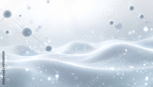 Abstract blue Christmas background with snowflakes, soft light, bubbles, and winter holiday design pattern