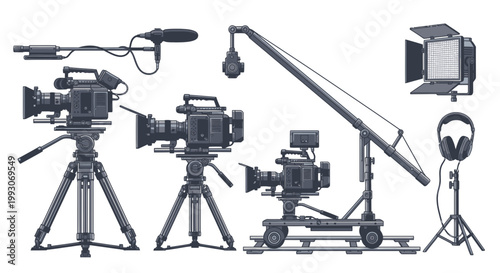 Professional Film Production Equipment Setup for Video Recording