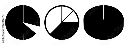 Budgeting expense set with solid black pie chart icon on white background featuring pie chart, finance, budgeting with simple and icon