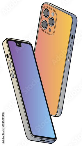 Mobile phones on a white background. Smartphone. Vector illustration