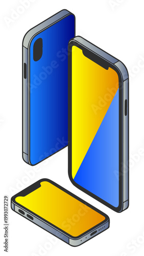 Mobile phones on a white background. Smartphone. Vector illustration