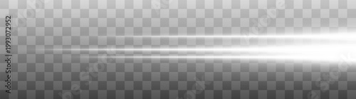 Valokuva Abstract horizontal light streaks with soft glow and motion blur, isolated on tr