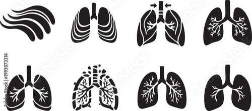 Industrial Production Process and Logistical Management Silhouette Icon Set