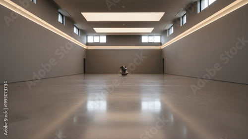 Modern empty interior with gray walls.