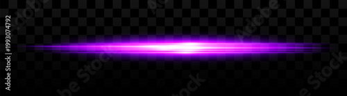 Abstract glowing horizontal light beam with soft blur and layered streaks, isolated on transparent background, dynamic energy wave effect for modern digital design compositions