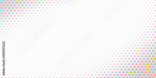 Abstract background featuring a grid of small, colorful dots in various hues creates a subtle and visually interesting backdrop.