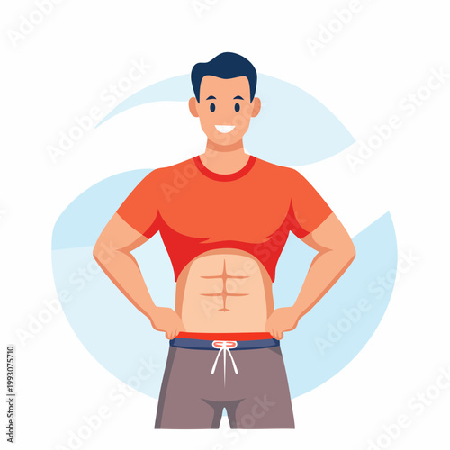 Man Showing Off Ripped Abs