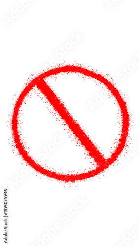 Foto Red Prohibited Sign Neon Glow Illustration Isolated on Transparent Background